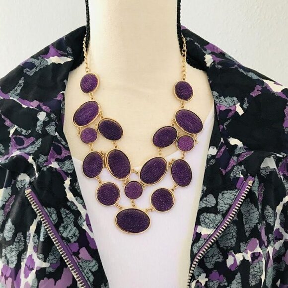 Francesca's Collection Purple Statement Necklace - Picture 1 of 2